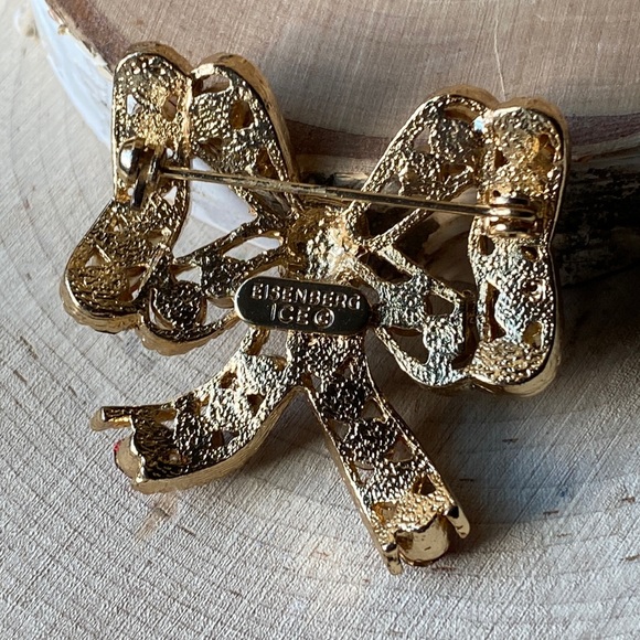 Vintage- Eisenberg Ice 1960s Holiday Themed, Sparkling Crystal Bow Brooch - Picture 6 of 12